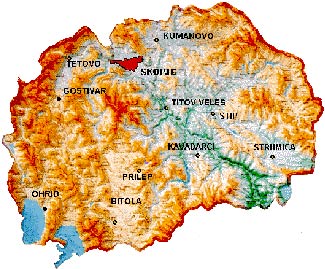 Map of Republic of Macedonia