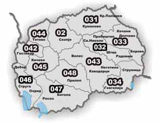 Macedonian area codes.